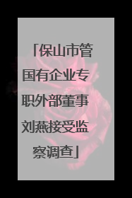 保山市管国有企业专职外部董事刘燕接受监察调查